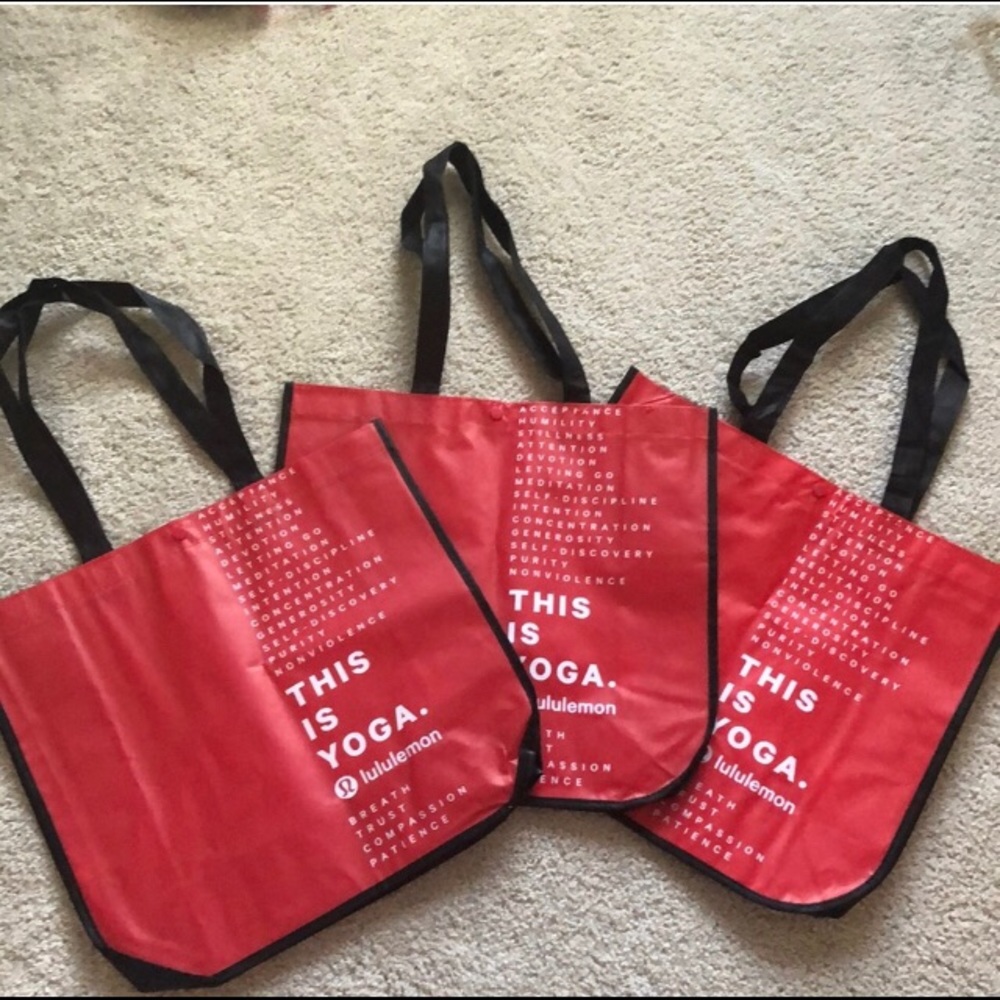 Big red Lululemon bags
